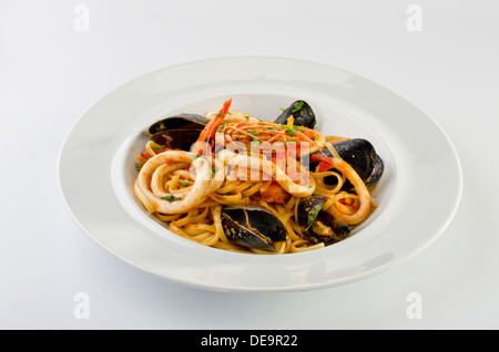 Linguine seafood Stock Photo