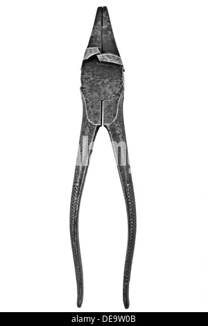 old vintage pliers isolated over white background Stock Photo