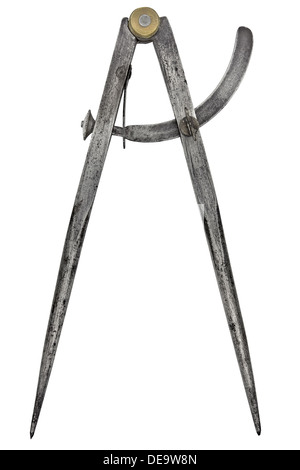 vintage caliper isolated over white background, clipping path Stock Photo