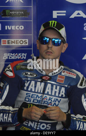 Misano Adriatico, Italy. 14th Sep, 2013. Jorge Lorenzo(Yamaha Factory Racing) during the qualifiyng sessions at Misano Circuit Credit:  Gaetano Piazzolla/Alamy Live News Stock Photo