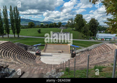 The Roman theater at Augusta Raurica in Basel, Switzerland. Shot in 2013. Stock Photo