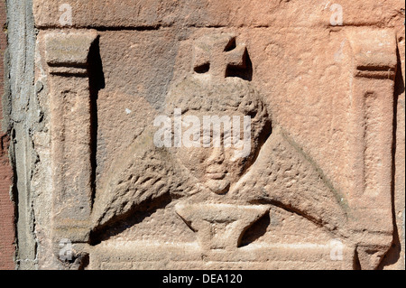 Relief at Catholic Parish-Church  St. Cyriakus in Niedernberg on Main, Bavaria, Germany Stock Photo