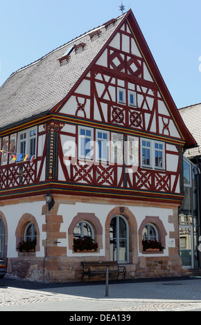 Historical town hall from 1584 in Wenigumstadt, Bavaria, Germany Stock Photo