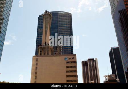 A view of the top of the AT&T switching station in downtown Los Angeles Stock Photo