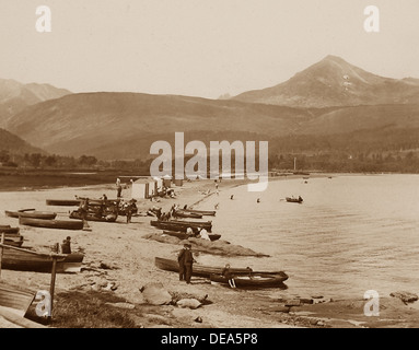 Isle of Arran Brodick Bay and Goatfell Victorian period Stock Photo