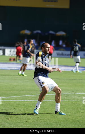 Washington DC, US. September 14, 2013,  DC United hosts LA Galaxy at RFK. DC United ties LA Galaxy 2-2. LA Galaxy's Midfielder Landon Donovan warms up before the game against DC United. Stock Photo