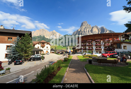 view from Corvara, small town in Badia Valley, Alto Adige, Italy Stock Photo