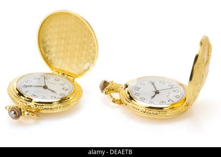 old pocket watch isolated on white background Stock Photo