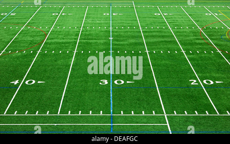 Markings on the pitch an American football stadium, USA Stock Photo