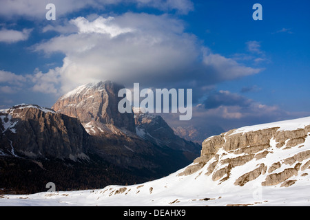 Tofana de Rozes peak from Passo di Falzarego pass, Dolomites, Italy, Europe Stock Photo