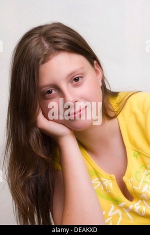 Girl, 14 years, portrait Stock Photo