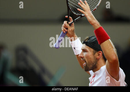 Warsaw, Poland. 15 September 2013. Davis Cup, World Group play-off, Polska - Australia, Lukasz Kubot (POL), fot. Tomasz Jastrzebowski / Foto Olimpik Credit:  Cal Sport Media/Alamy Live News Stock Photo