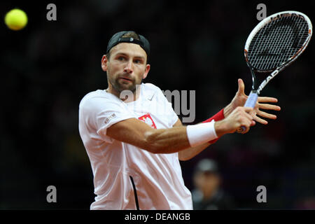 Warsaw, Poland. 15 September 2013. Davis Cup, World Group play-off, Polska - Australia, Lukasz Kubot (POL), fot. Tomasz Jastrzebowski / Foto Olimpik Credit:  Cal Sport Media/Alamy Live News Stock Photo