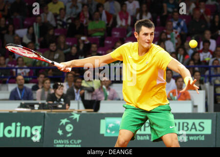 Warsaw, Poland. 15 September 2013. Davis Cup, World Group play-off, Polska - Australia, Bernard Tomic (AUS), fot. Tomasz Jastrzebowski / Foto Olimpik Credit:  Cal Sport Media/Alamy Live News Stock Photo