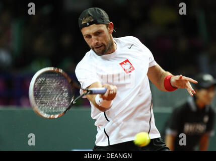 Warsaw, Poland. 15 September 2013. Davis Cup, World Group play-off, Polska - Australia, Lukasz Kubot (POL), fot. Tomasz Jastrzebowski / Foto Olimpik Credit:  Cal Sport Media/Alamy Live News Stock Photo