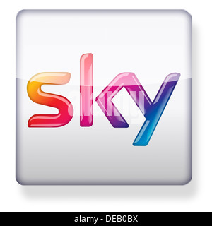 Sky TV logo as an app icon. Clipping path included. Stock Photo