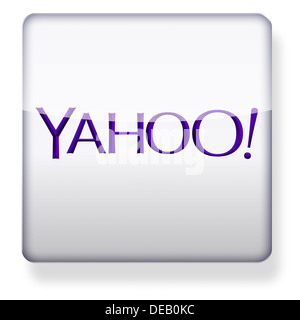 NEW Yahoo logo as an app icon. Clipping path included. Stock Photo
