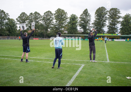 General View taken at Hitchin Town Football Club in North Hertfordshire, UK Stock Photo