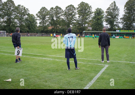 General View taken at Hitchin Town Football Club in North Hertfordshire, UK Stock Photo