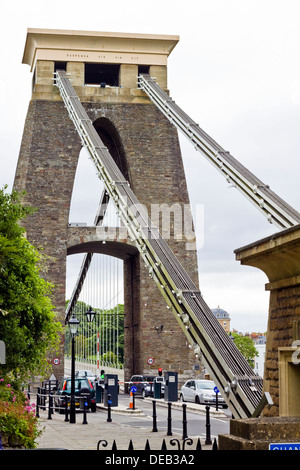 A view of the south entrance to the Clifton Suspension Bridge Stock Photo