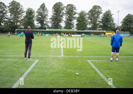 General View taken at Hitchin Town Football Club in North Hertfordshire, UK Stock Photo