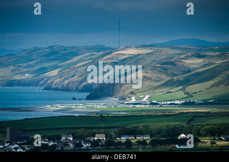 Llanon and  Llanrhystud villages Ceredigion coastline , Cardigan Bay west wales Uk Stock Photo