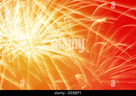 bright New Year fireworks background Stock Photo