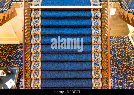 Grand staircase in Shrigley Hall Hotel, Golf and Country Club, Pott Shrigley, Macclesfield, Cheshire Stock Photo