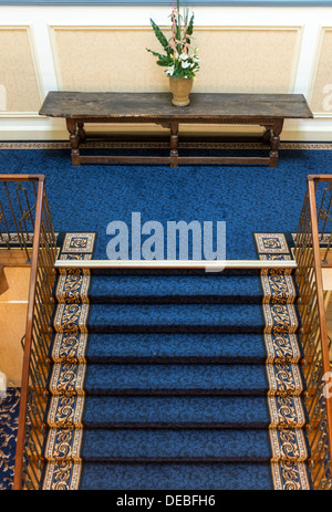 Grand staircase in Shrigley Hall Hotel, Golf and Country Club, Pott Shrigley, Macclesfield, Cheshire Stock Photo