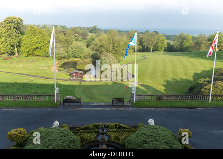 Shrigley Hall Hotel entrance area, Golf and Country Club, Pott Shrigley, Macclesfield, Cheshire Stock Photo