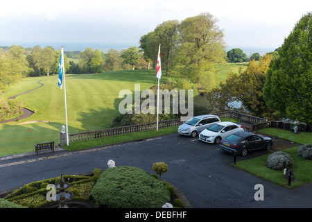 Shrigley Hall Hotel entrance area, Golf and Country Club, Pott Shrigley, Macclesfield, Cheshire Stock Photo