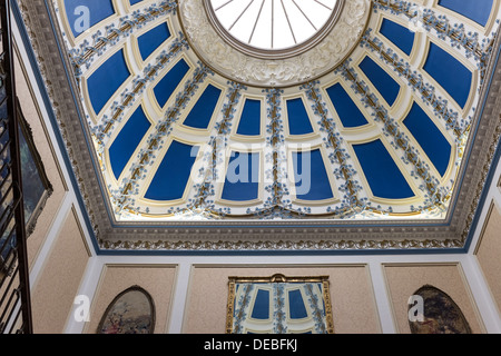 Domed ceiling above grand staircase in Shrigley Hall Hotel, Golf and Country Club, Pott Shrigley, Macclesfield, Cheshire Stock Photo