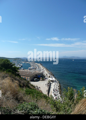 Ile de Porquerolles harbour,Var,Provence-Alpes-Cote d'Azur,France Stock Photo