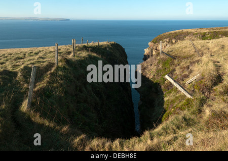 A geo (rock cleft) on Dunnet Head, near Thurso, Caithness, Scotland, UK Stock Photo