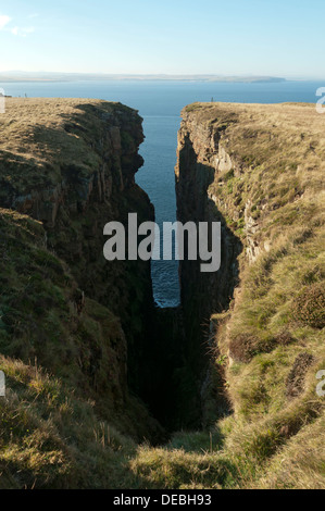 A geo (rock cleft) on Dunnet Head, near Thurso, Caithness, Scotland, UK Stock Photo