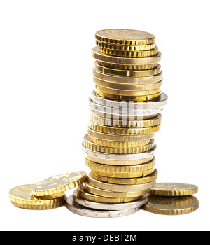 Stack of euro coins isolated on white background Stock Photo - Alamy