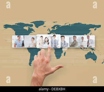 Hand selecting futuristic interface Stock Photo