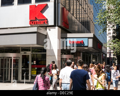 KMart Sign and Front Entrance, 34th Street, NYC Stock Photo