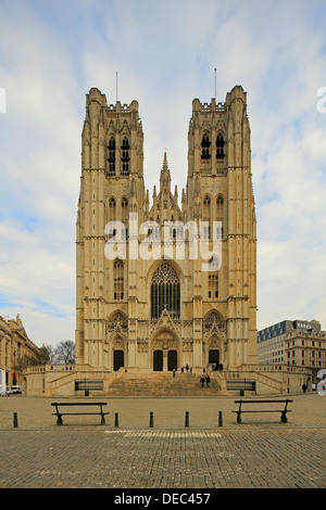 Cathedral of St. Michael and St. Gudula, Brussels, Brussels Region, Belgium Stock Photo