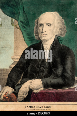 James Madison, 4th president of the United States, circa 1810 Stock Photo