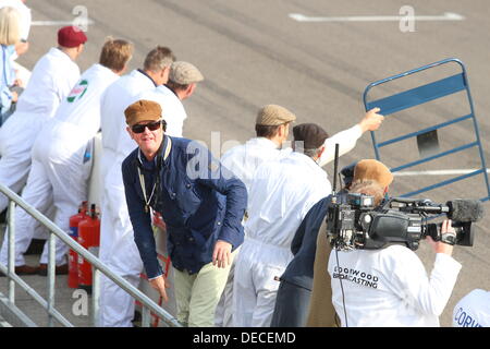 Goodwood, Hampshire, UK. 15th Sep, 2013. Chris Evans watches Max Girardo racing in the Fordwater Trophy driving Evans' Ferrari GT 250 Tour De France. © Action Plus Sports/Alamy Live News Stock Photo