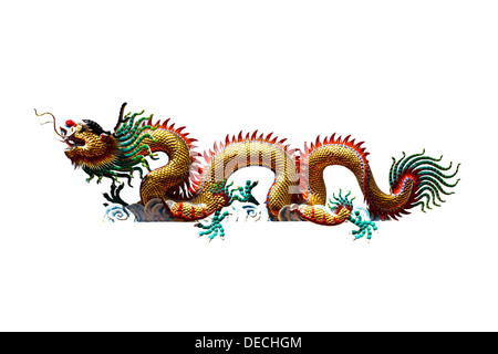 Dragon statue isolated with clipping path. Stock Photo