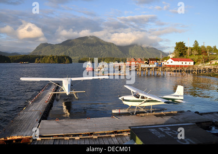 Seaplane terminal at Government Dock, Tofino, Vancouver Island, BC, Canada Stock Photo