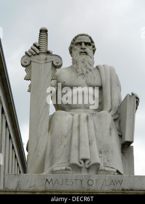Statue near the entrance of the Rayburn House Office Building in Washington DC representing the 'Majesty of the Law' Stock Photo
