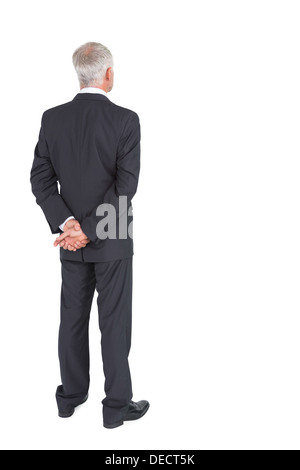 Rear view of mature businessman posing Stock Photo