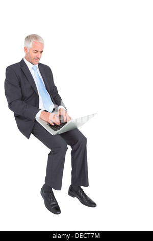 Mature businessman typing on his laptop Stock Photo
