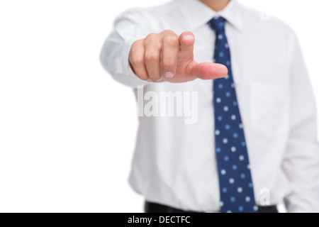 Close up on classy businessman pointing finger Stock Photo