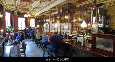 Panorama of Cafe Royal bar, West Register Place,Edinburgh, Scotland, UK Stock Photo