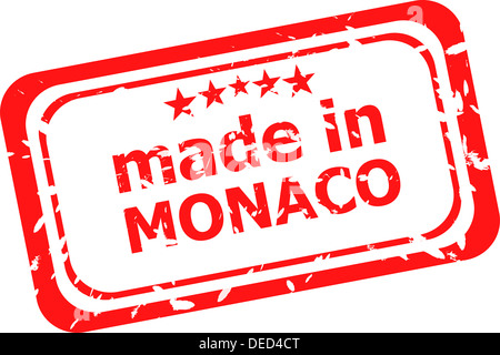 Made in monaco red rubber stamp Stock Photo