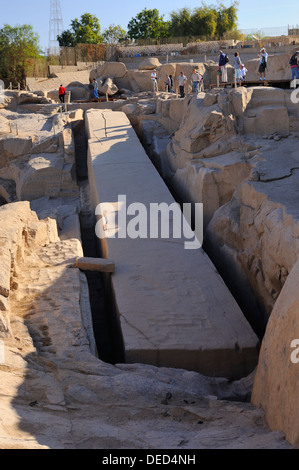 Unfinished Obelisk - Granite Quarries, Aswan, Upper Egypt Stock Photo